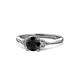1 - Eve Signature 6.00 mm Black and White Diamond Engagement Ring 