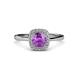 3 - Alaina Signature Amethyst and Diamond Halo Engagement Ring 