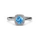 3 - Alaina Signature Blue Topaz and Diamond Halo Engagement Ring 