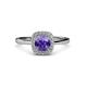 3 - Alaina Signature Iolite and Diamond Halo Engagement Ring 