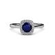 3 - Alaina Signature Blue Sapphire and Diamond Halo Engagement Ring 
