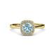 3 - Alaina Signature Aquamarine and Diamond Halo Engagement Ring 
