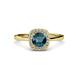 3 - Alaina Signature Blue and White Diamond Halo Engagement Ring 
