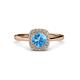 3 - Alaina Signature Blue Topaz and Diamond Halo Engagement Ring 