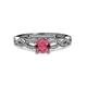 3 - Anwil Signature Rhodolite Garnet and Diamond Engagement Ring 