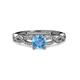 3 - Anwil Signature Blue Topaz and Diamond Engagement Ring 