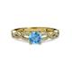 3 - Anwil Signature Blue Topaz and Diamond Engagement Ring 