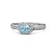 1 - Analia Signature Aquamarine and Diamond Engagement Ring 