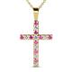 1 - Aja Pink Sapphire and Diamond Cross Pendant 