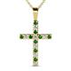 1 - Aja Green Garnet and Diamond Cross Pendant 