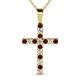 1 - Aja Red Garnet and Diamond Cross Pendant 