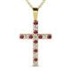 1 - Aja Rhodolite Garnet and Diamond Cross Pendant 