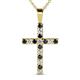 1 - Aja Black and White Diamond Cross Pendant 