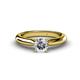 1 - Akila 1.00 ct GIA Certified Natural Diamond Round (6.50 mm) Solitaire Engagement Ring  