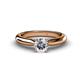 1 - Akila 1.00 ct GIA Certified Natural Diamond Round (6.50 mm) Solitaire Engagement Ring  
