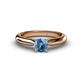 1 - Akila Blue Topaz Solitaire Engagement Ring 