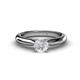 1 - Akila White Sapphire Solitaire Engagement Ring 