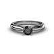 1 - Akila Black Diamond Solitaire Engagement Ring 