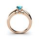 4 - Akila Blue Diamond Solitaire Engagement Ring 