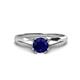 1 - Flora 6.00 mm Round Blue Sapphire Solitaire Engagement Ring 