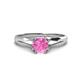 1 - Flora 6.00 mm Round Lab Created Pink Sapphire Solitaire Engagement Ring 