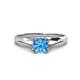 1 - Flora 6.50 mm Round Blue Topaz Solitaire Engagement Ring 