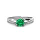 1 - Flora 6.00 mm Round Emerald Solitaire Engagement Ring 