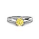 1 - Flora 6.00 mm Round Lab Created Yellow Sapphire Solitaire Engagement Ring 