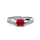 1 - Flora 6.00 mm Round Ruby Solitaire Engagement Ring 