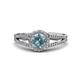 3 - Aylin Aquamarine and Diamond Halo Engagement Ring 