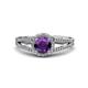3 - Aylin Amethyst and Diamond Halo Engagement Ring 