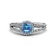 3 - Aylin Blue Topaz and Diamond Halo Engagement Ring 