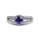 3 - Aylin Iolite and Diamond Halo Engagement Ring 