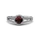 3 - Aylin Red Garnet and Diamond Halo Engagement Ring 