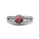 3 - Aylin Rhodolite Garnet and Diamond Halo Engagement Ring 