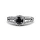 3 - Aylin Black and White Diamond Halo Engagement Ring 