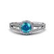 3 - Aylin London Blue Topaz and Diamond Halo Engagement Ring 