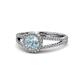1 - Aylin Aquamarine and Diamond Halo Engagement Ring 