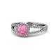 1 - Aylin Pink Tourmaline and Diamond Halo Engagement Ring 