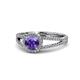 1 - Aylin Iolite and Diamond Halo Engagement Ring 