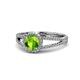 1 - Aylin Peridot and Diamond Halo Engagement Ring 