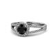 1 - Aylin Black and White Diamond Halo Engagement Ring 