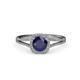 3 - Seana Blue Sapphire and Diamond Halo Engagement Ring 