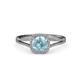 3 - Seana Aquamarine and Diamond Halo Engagement Ring 