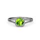 3 - Seana Peridot and Diamond Halo Engagement Ring 