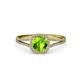 3 - Seana Peridot and Diamond Halo Engagement Ring 