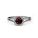 3 - Seana Red Garnet and Diamond Halo Engagement Ring 