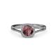 3 - Seana Rhodolite Garnet and Diamond Halo Engagement Ring 