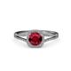 3 - Seana Ruby and Diamond Halo Engagement Ring 
