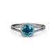 3 - Seana London Blue Topaz and Diamond Halo Engagement Ring 